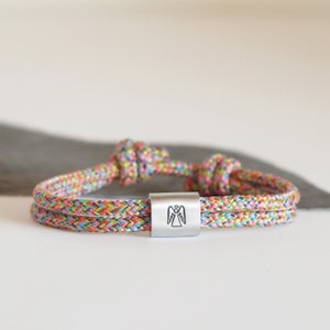 Armband beschermengel gemaakt van zeiltouw met de hand gestempeld, engel, liefde, vrede
