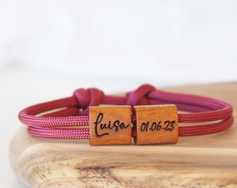 Wooden bracelet fish, sailing rope, communion, confirmation, baptism