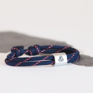 Sailboat bracelet made of sailing rope, engraving bracelet customizable, sailing, boat, sea