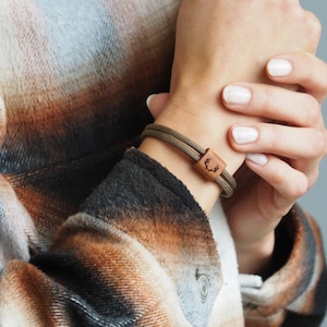 myjori Surfer Wooden Bracelet Antler, Sailing Rope, Bracelet with Engraving