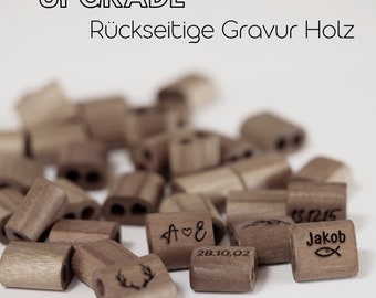 Rückseitige Gravur - Holz