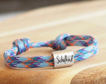 myjori schoolchild bracelet personalized with engraving, school bag, surfer, school enrollment, girls