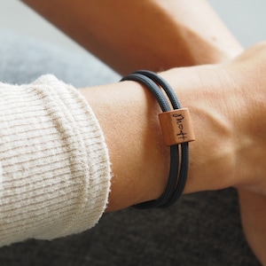 myjori Surfer Holz Armband personalisiert, Vatertag, Segeltau