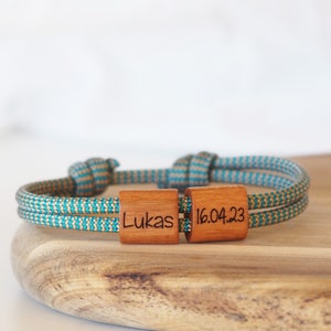 Wooden Bracelet Fish, Sailing Rope, Communion, Confirmation, Baptism