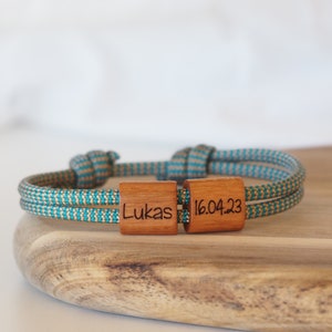 Pulsera de madera pez, cuerda de vela, comunión, confirmación, bautismo imagen 8