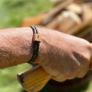 myjori horse wooden bracelet horse, sailing rope, bracelet with engraving image 8