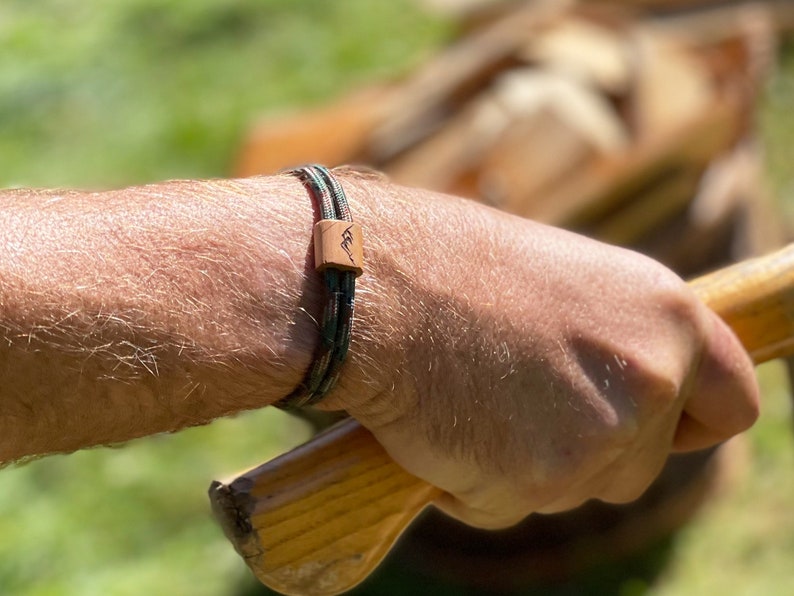 myjori horse wooden bracelet horse, sailing rope, bracelet with engraving image 8