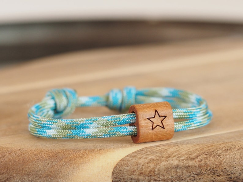 myjori engraved bracelet wood, feet, partner bracelet, wooden jewelry, surfer bracelet image 8