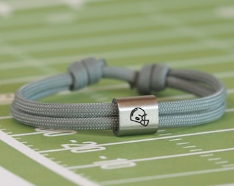 Men&#39;s Stainless Steel Bracelet with Engraving, Sport, Sailing Rope, Helmet, Football