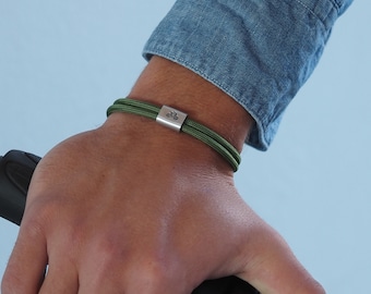 Pulsera de bicicleta personalizada hecha de cuerda de vela estampada a mano, ciclismo