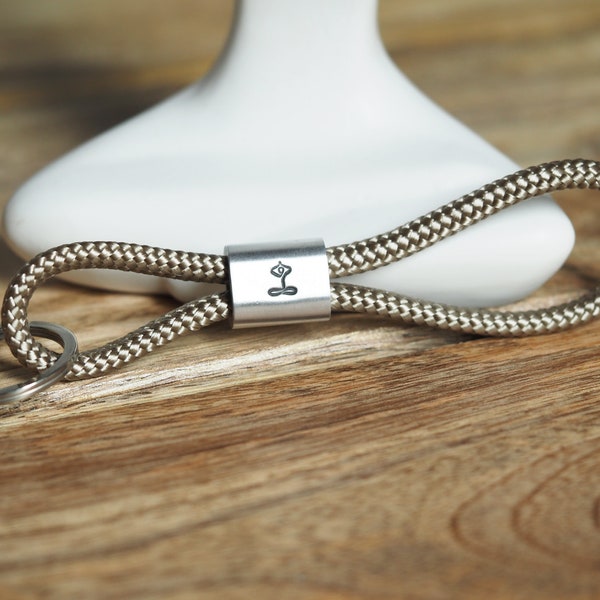 Personalised keychain made of saildew hand-stamped | Yoga, Meditation