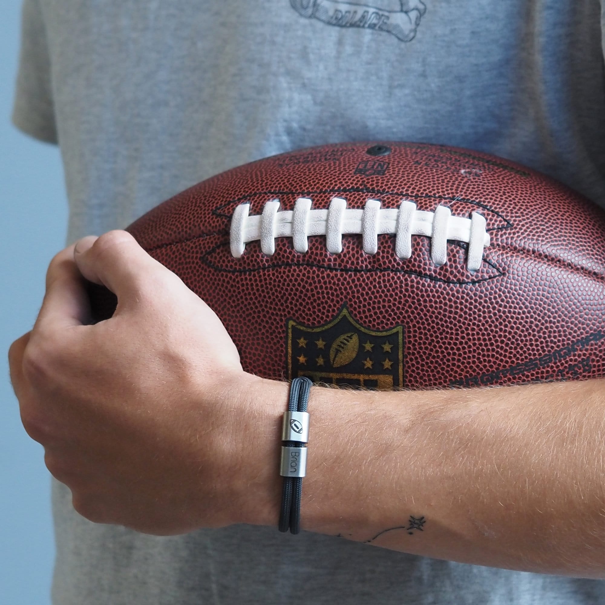 personalized men's engraving bracelet, football custom engraving, sports bracelet