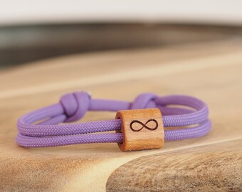 myjori engraved bracelet Hoz, infinity, partner bracelet, wooden jewelry, surfer bracelet