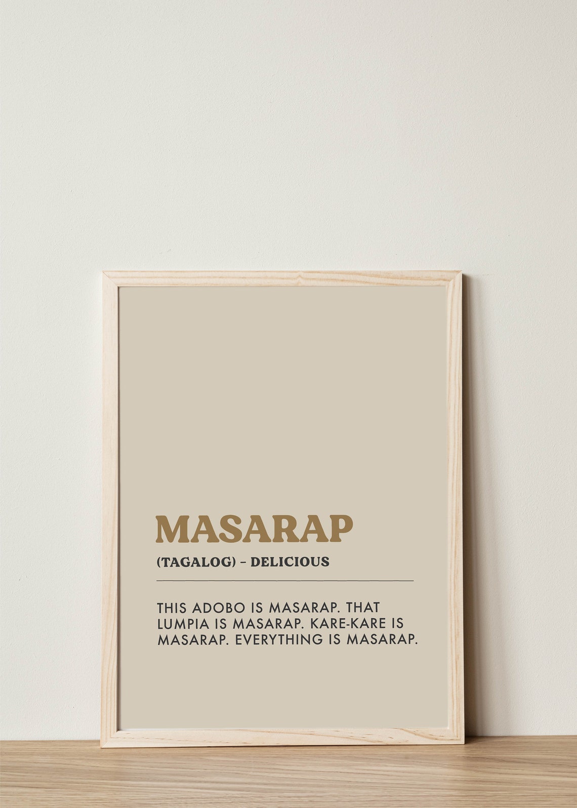 Masarap Tagalog Wall Print Tagalog Kitchen Print Definition Etsy