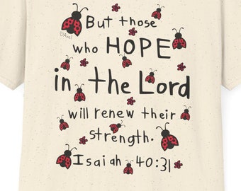 Ladybug Artwork Shirt, Scripture Art Unisex Tee, Autism Artist Design T-shirt, Ladybug, Unique Tee for Autism Awareness, Axel Can Do It