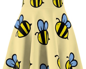Bumblebee, Women&#39;s Skater Skirt, Bee Skirt, Bugs Design, Bumblebee Skirt, Skirt, Cute Skirt, Cute Gift, Axel CAn Do It, Autism Artist, Bee