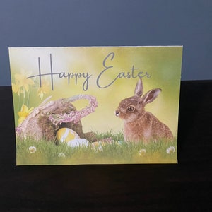 Rabbit with Egg Basket Card