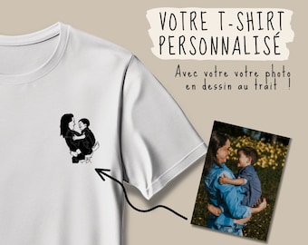 Personalized t-shirt, Personalized drawing t-shirt gift, Mother's Day gift, Father's Day gift, Couple gift, Christmas gift