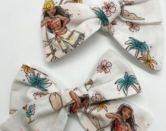 Moana Fabric Hair Bows