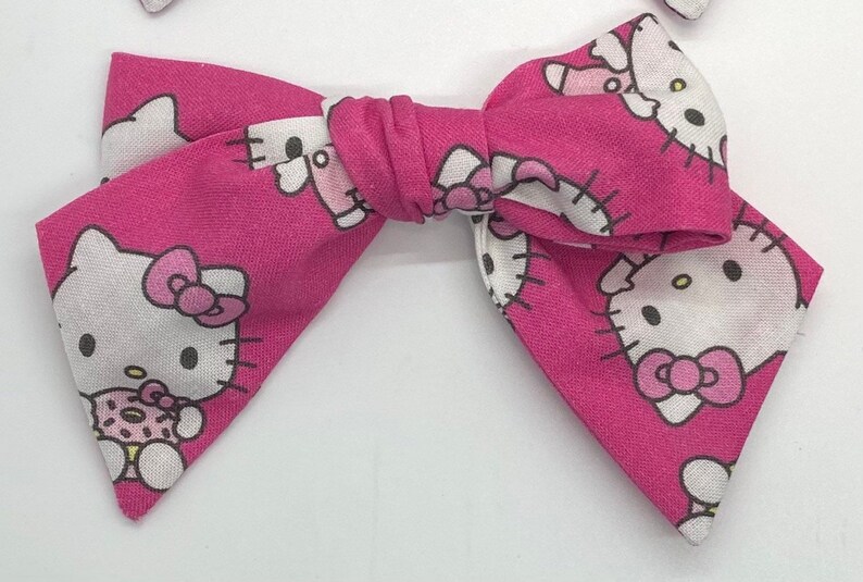 Hello Kitty Fabric Hair Bows Hot pink Kitty