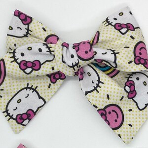 Hello Kitty Fabric Hair Bows Rainbow Kitty