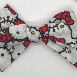 Hello Kitty Fabric Hair Bows Red bows kitty