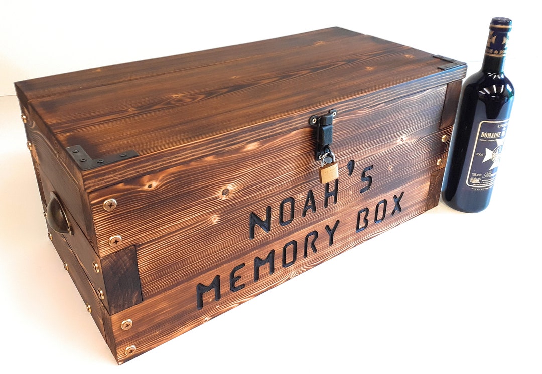 Extra Large Lockable Keepsake Box Dark Char Padlockable Etsy