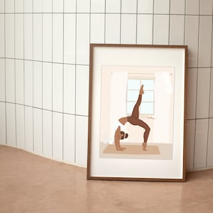 Kunstdruck: Yoga A4 Illustration / Asana Poster Namaste / natürliche Farben / Yogaposter