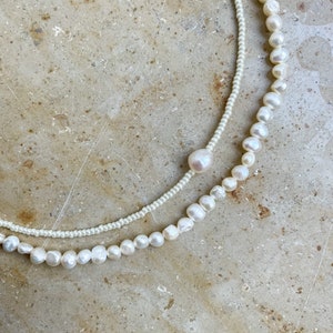 handmade freshwater pearl choker / freshwater pearl necklace image 8