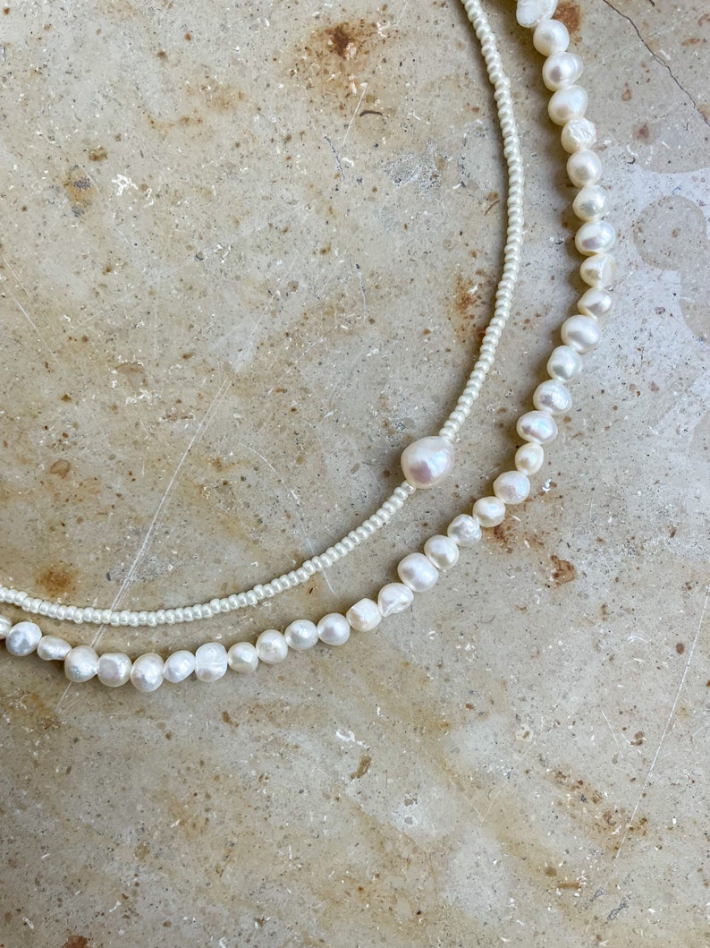 handmade freshwater pearl choker / freshwater pearl necklace image 8