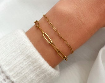 Paper Clip Bracelet, Paper Clip Chain, Chain Link Bracelet, Layering Bracelet, Gold Link Bracelet, Paper Clip Bracelet, Gift for You