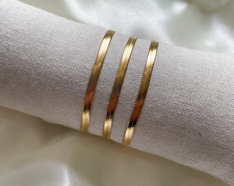 AURELIE armband in verguld roestvrij staal, armband goud, slangenarmband