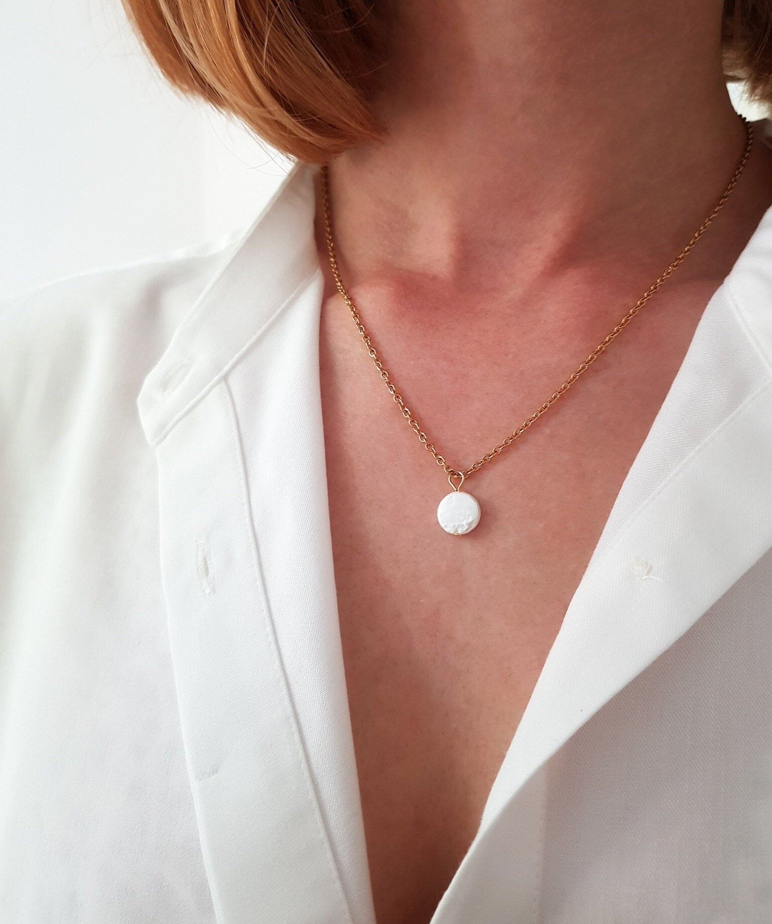 ネックレス・ペンダント [KATENKELLY] Fresh Pearl Necklace Delicate Pearl Necklace With Keshi Pearl in Sterling Silver