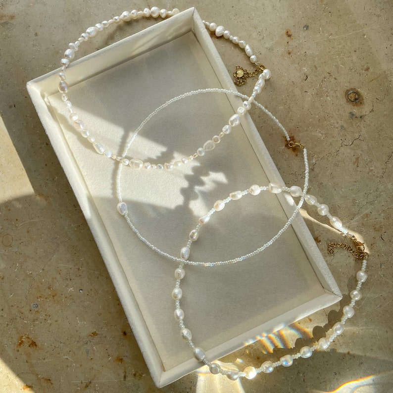 handmade freshwater pearl choker / freshwater pearl necklace image 5