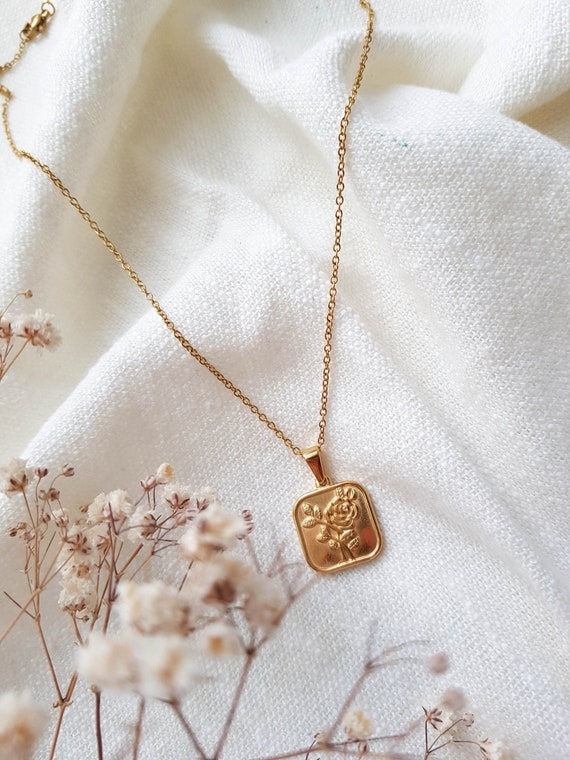 Etsy cheap rose necklace