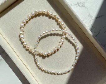 Freshwater pearl anklet / stretch anklet with pearls / summer anklet