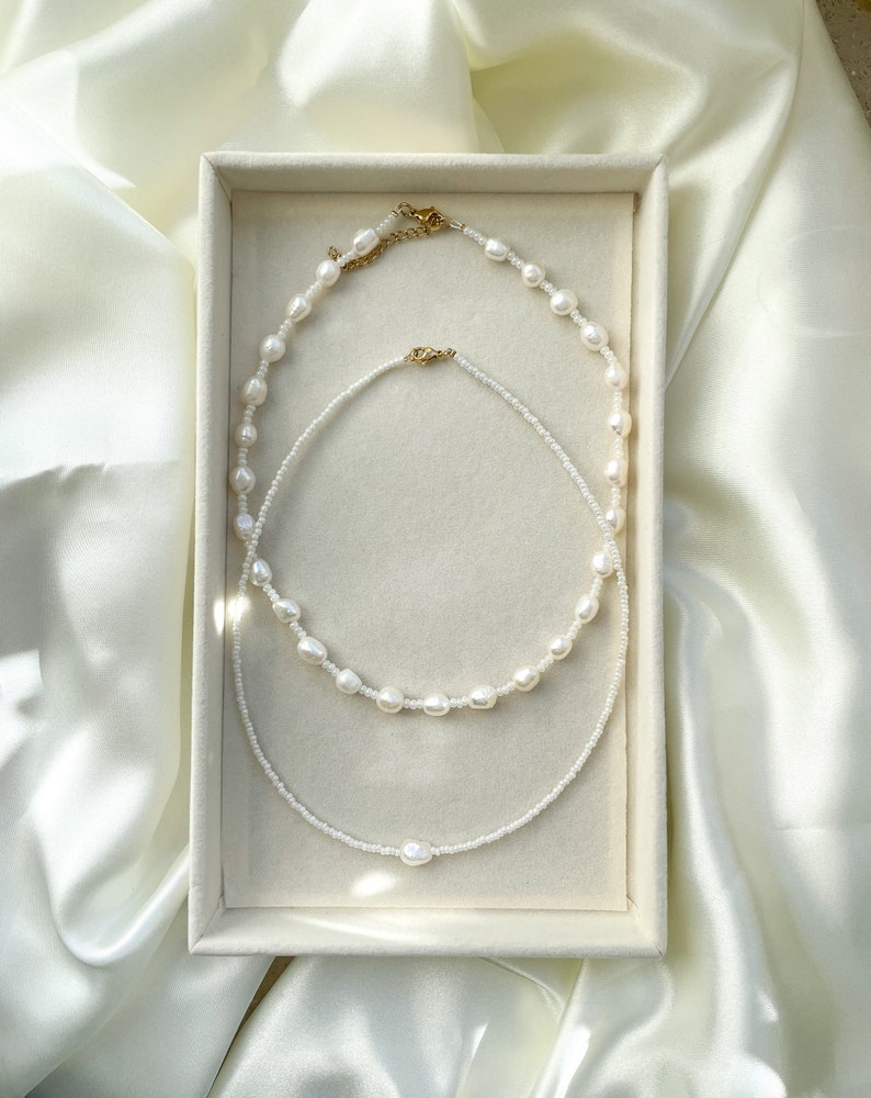 handmade freshwater pearl choker / freshwater pearl necklace image 3