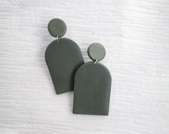 Black l Polymer Clay Earrings The Kai Stud