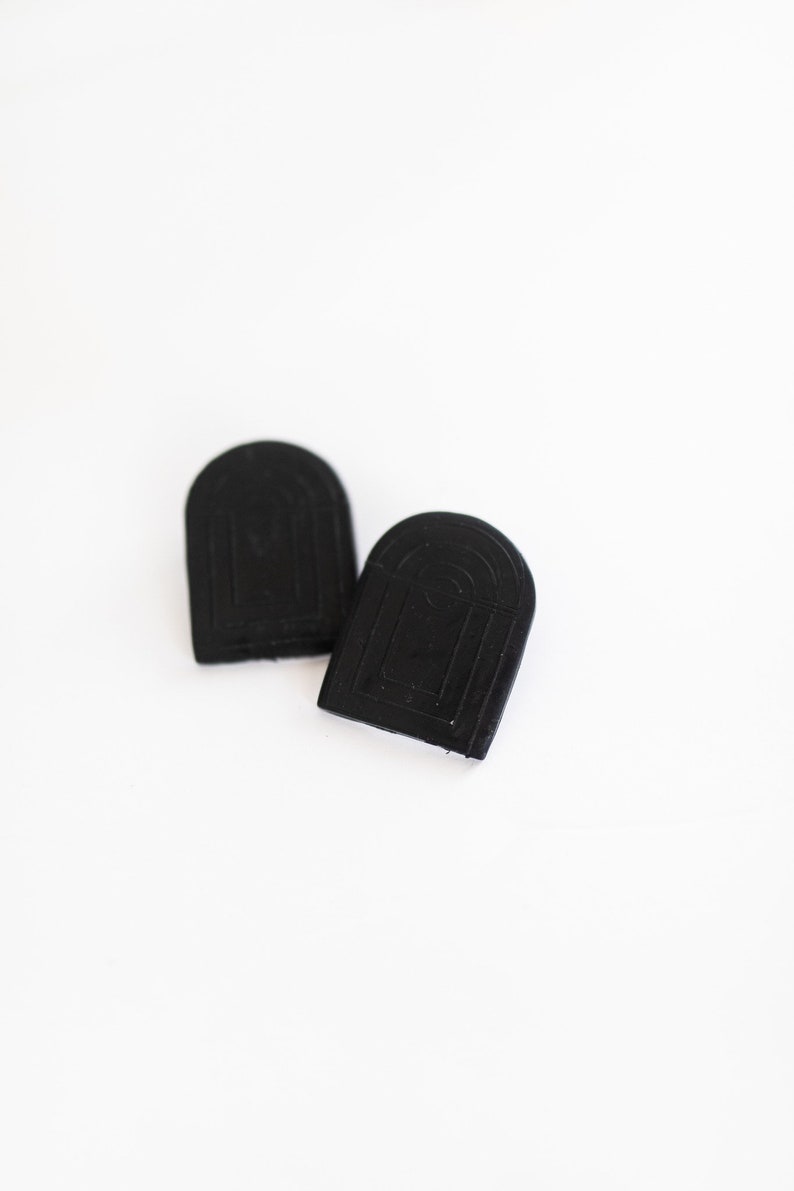 Black l Polymer Clay Earrings The Kai Stud