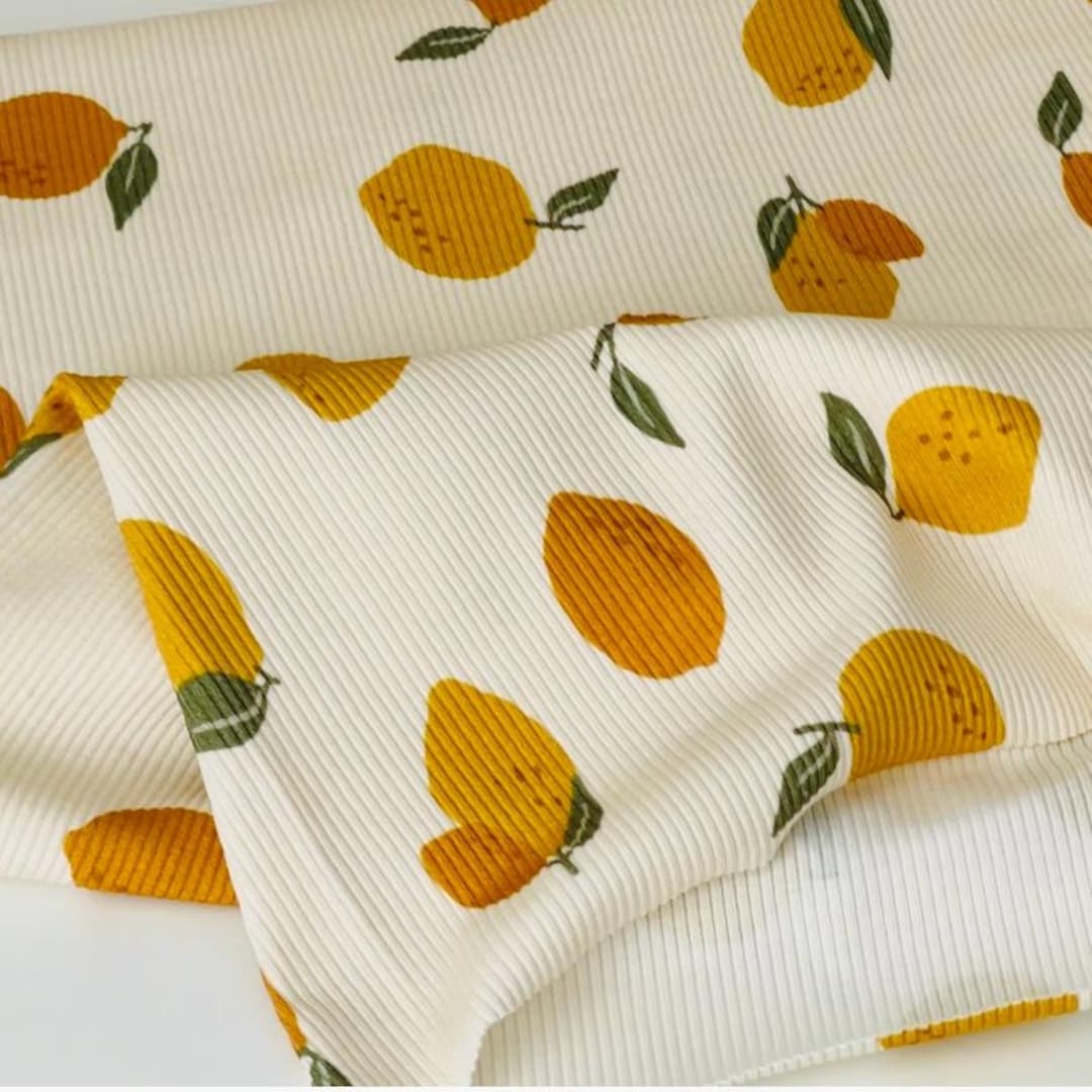 Fabric Rib Knit Jersey Large Lemon Premium Quality Oeko-tex - Etsy