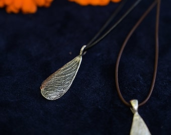 Maple seed pendant with original structure in sterling silver by Atelier Linnéa