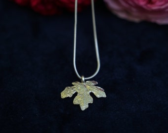 Sterling silver leaf pendant with original "Field Maple" structure by Atelier Linnéa