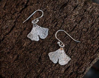 Fine Gingko earrings in sterling silver by Atelier Linnéa