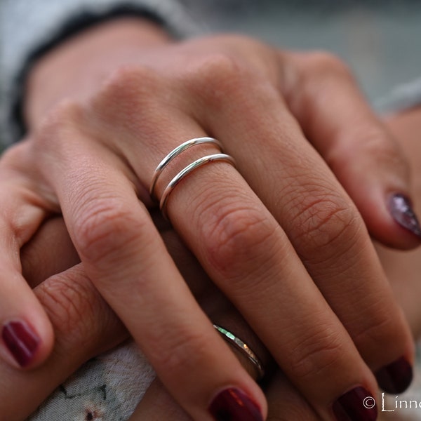 Feiner Doppelring aus Silber von Atelier Linnéa