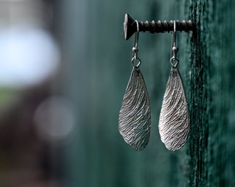 Sterling silver maple seed earrings by Atelier Linnéa