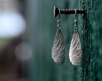 Sterling silver maple seed earrings by Atelier Linnéa