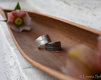 Ring with original leaf structure "Willow" made of sterling silver by Atelier Linnéa
