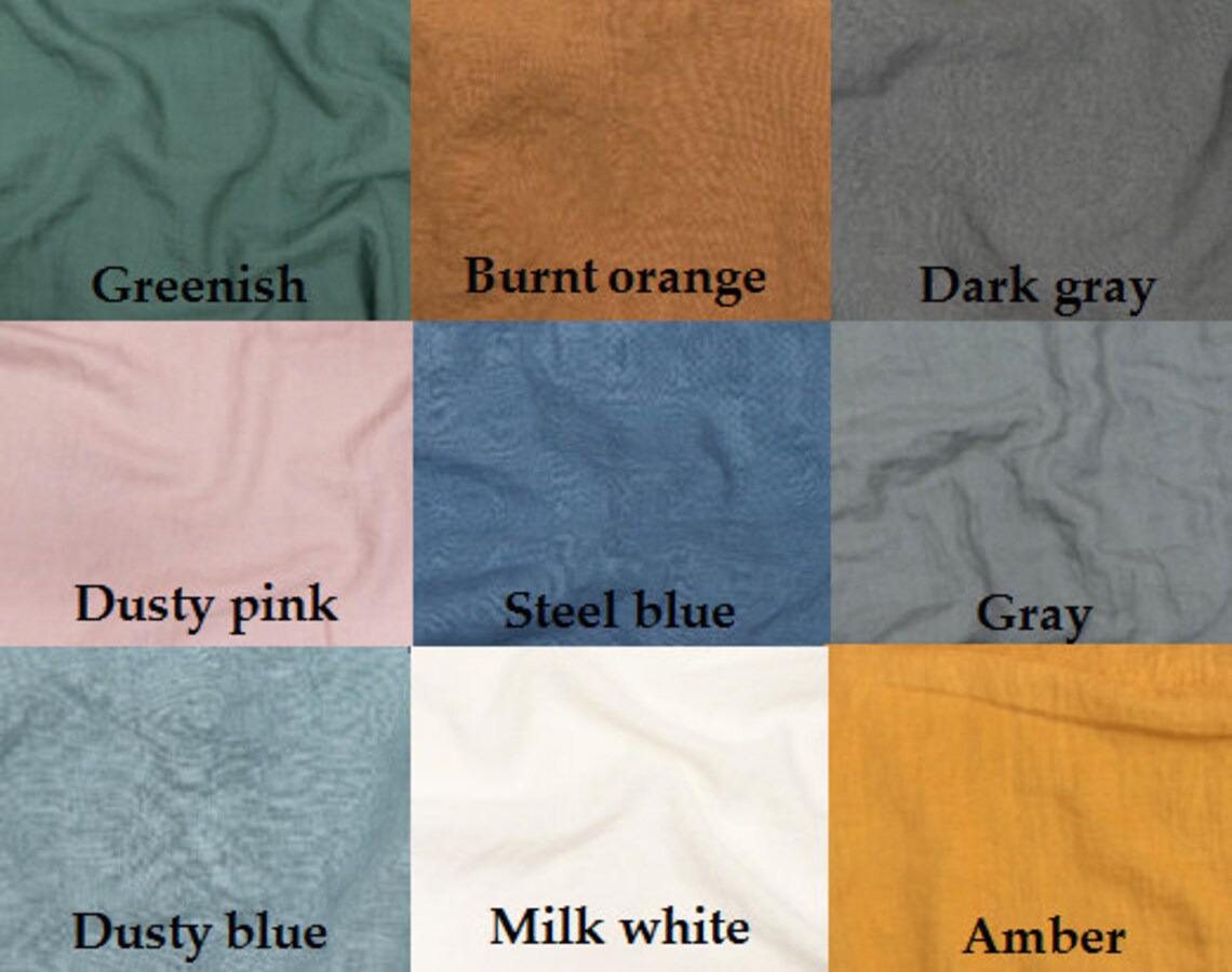 Linen fabric swatches linen color palette natural linen | Etsy