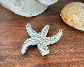 Handmade Ceramic Starfish – Small Beach Decor Accent – Coastal Paperweight or Ocean-Inspired Gift