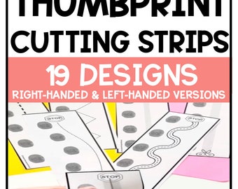 Thumbprint Cutting Strips | Fine Motor Skills Practice (Digital Download)